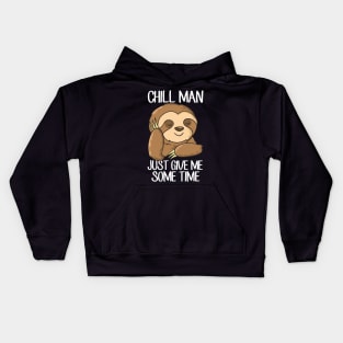 Funny Sloth Tired Sloth Chilling Sloth Kids Hoodie